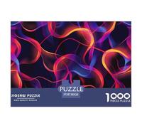Neon Light Curve 1000 Pieces Jigsaw Puzzles Age 12+ for Adults Healed Fun Challenging Brainteasing Perfect for Relaxation Home Decoration 38x26cm/1000pcs