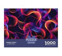 Neon Light Curve Puzzles 1000 Pieces Age 12+ for Adults Healed with Extra Fun Challenges Colourful Creativity Gift Giving 100% Recycled Cardboard 70x50cm/1000pcs