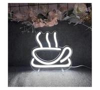 Neon Light Decoration Coffee Cup for neon Signs for Wall Decor for Lights Dimmable Led for Film Home Club wall neon decor(White)