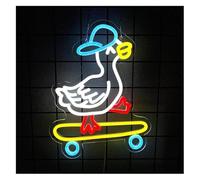 Neon Light Decoration Happy Ducks Wearing Hats Led Night Lights Skateboard Duck for neon 27cmх35cm neon bar sign