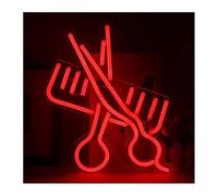 Neon light For neon Light Decoration Scissors Sign Barber Shop Party Beauty Salon Store Hotel Wall Deco Hanging Window(Red)