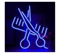 Neon light For neon Light Decoration Scissors Sign Barber Shop Party Beauty Salon Store Hotel Wall Deco Hanging Window(Blue)