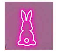 Neon light For rabbit for neon Sign,Bunny Decor Lamps For Kid Room Aesthetic Wall Art Powered Night Light(B)