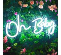 Neon Light Oh Baby White Neon Sign for Wall Decor Lights Sign Oh Baby Word LED Neons for Nursery Bedroom Game Room Club Bar Wedding Party,Room Decor,Living Decor