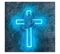 Neon Light Sign For cross for neon Sign Jesus LED for Lights For Easter Party Room Wall Decor Light Bedroom(Blue)