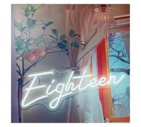 Neon Light Sign for Neon Sign Eighteen LED Light Art Home for Wedding Confession Party Room Aesthetic Bedroom Wall Decor Creative