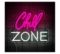 Neon Light Sign Hanging Art Neon Signs Chill Zone for Relaxing Room Birthday Game 34cmx28.5cm
