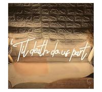 Neon Light Sign Hanging Art Neon Signs Til Death Do Us Part Sign Wedding Light Decor(Yellow)