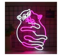 neon light sign Hug The Cat for neon Sign Two Cats Light For Bar Party Bedroom Home Pet Shop Valentine's Day(A)