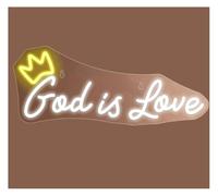 Neon light Sign Lamp God is Love Neon Wedding Decoration Engagement Party for Home Girls Room Beauty 42X17cm(B)