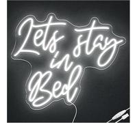 neon light sign Let's Stay In Bed Neon Sign for Wall Decor Night Light for Bedroom Home Illuminated 29.5×35cm