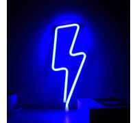 Neon Light Sign - Lightning Neon Lights For Bedroom, Neon Signs For Wall, Blue Neon Wall Light