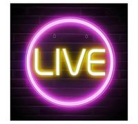neon light sign LIVE for neon Lights for usb Powered Adjustable Brightness LED Live On Air Lights(D,40cmx40cm)