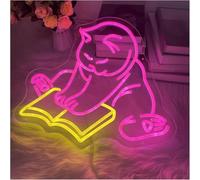 neon light sign Neon Light Decoration Cat Reading for neon Signs