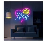 neon light sign Neon Light Decoration King for neon Sign Alphabet LED Dimmable Switch Bedroom Kids Room Wall