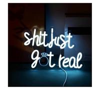 Neon Light Sign Neon Light Decoration Shit Just Got Real for neon Sign Letters Dimmable Switch/Humor Words Lamp