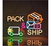Neon Light Sign Neon Sign Pack and Ship for Delivery, Business Center, for Warehouse, 27cm×39cm