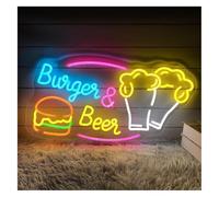 neon light sign Neon Signs Decor Sign Burger & Beer