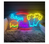 neon light sign Neon Signs Decor Sign Burger & Beer