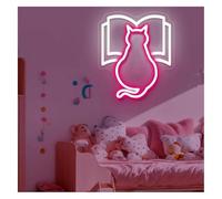 Neon Light Sign Reading Cat Shaped neon Lamp Powered Sign Wall Decor 25.4cm×30.48cm