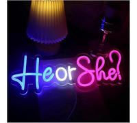 Neon Light Sign "Sign He Or She" LED Light For Party Bar Wall Art Decor 40x15cm