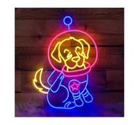 Neon Light Sign Sign Lamp Astronaut Dog Neon Light Suitable for Kids Room Home Bar Wall Decor 42cmx57cm