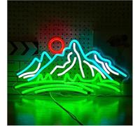 Neon Light Sign Sign Lamp Sunrise Sunset Neon Mountain for Wall Decor Room Decoration Dimmable for Home Party(42X22cmA)