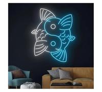 Neon Light Sign Soothing Atmosphere Yin Yang Koi Lamp Neon Sign Lucky Fish Light for Children's Birthday Baby
