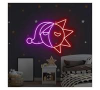 neon light sign Sun Moon for neon Signs for usb Powered Adjustable Brightness 30cmx38cm