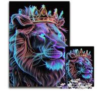 Neon Light The King Jigsaw Puzzles for Adults 1000 Piece Wooden Jigsaw Puzzles BrainChallenging DIY Decorative Game Family Interactive Toy 1000 PCS(75x50cm)