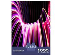 Neon Light Trails 1000 Piece Jigsaw Puzzle Paper for Adults Night Abstract Puzzle Game Home Relaxation Focus 52x38cm/1000pcs