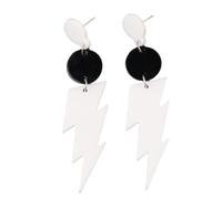 Neon Lightning Earring 80s 90s Retro Geometric Acrylic Thunder Flash Lightning Drop Earrings for Women Outfit Glow Party Accessories, Acrylic, no gem
