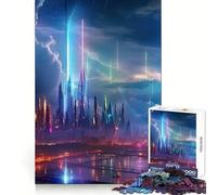 Neon Lightning Storm Jigsaw Puzzles 1000 Pieces for Teenagers Brain Workout Toy Family Time Art Assembly Creative Gift (38x52cm)