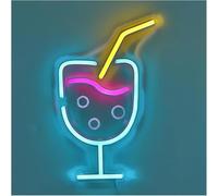 Neon lights decor Luminous Decor Cocktail Juice Cup Neon Sign Dimmable Light 18.5cm×29.4cm