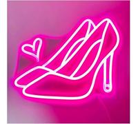 Neon Lights Decor Neon Sign Heels Love Heart Shaped Light High for Bar Party Decoration 29×35cm
