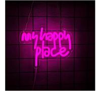 Neon Lights For neon Lamp My Happy Place Letter Light Room Aesthetic Decor Game Art 20cmх25.2cm