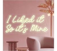 Neon Lights "I Love It So It's Mine" Neon Sign Room Decoration for Party Home Bedroom Bar 42X20cm(Yellow)
