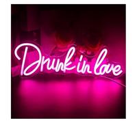 Neon Lights Luminous Decor for Pink LED Neon Sign Hanging Drunk In Love, 14cmx42cm