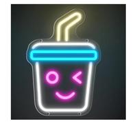 Neon Lights Neon Light Decoration Bubble Tea Cup for LED for Signs for Milk Shop Coffee Restaurant Department Drink Bar