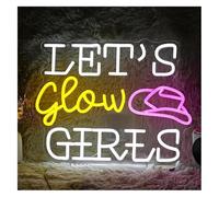 neon lights sign For neon Sign Wall Decor Let's Glow Girls Powered, Dimmable Light
