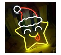 Neon lights Sign Lamp for Star Wearing A Hat Neon Signs LED Lights Wall Decor for Bedroom Bar Shop 29.7cm×39cm
