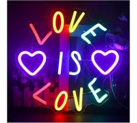 neon lights sign "Love Is Love" Neon Sign LED Light Aesthetic Bedroom Party Wedding Home Decoration 32×32cm