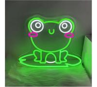 neon lights sign Neon Sign for Frog Sitting on for Lotus for Leaf, Suitable for Gardening, 2.5x40.5cm