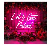 neon lights sign Soothing Mood Lamp Let's Get Nak neon Panel Light Wall Decor