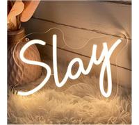 Neon Lights Slay Neon Sign Letters LED Light for Game Room Party Store Bar Pub Wall Decor Illuminated 30cmx21.5cm