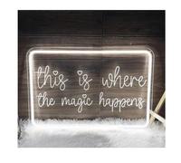 Neon Lights Soothing Ambiance for Neon Sign This is Where The Magic Happen with Engraved Letters and Light(30x20cm)