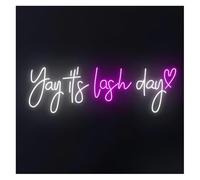 Neon lights Soothing Ambient Yay It's Lash Day Neon Lamp - Personalized Sign for Beauty Salon(C,50X15CM)