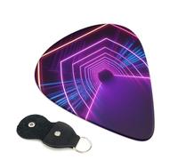 Neon Lights Tunnel Guitar Picks 6-Pack - Pick Set (0.46mm / 0.71mm / 0.96mm) Suitable For Guitar And Ukulele Playing