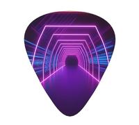 Neon Lights Tunnel Guitar Plectrums, 12 Pcs Lightweight Guitar Plectrums, 0.46mm/0.71mm/0.96mm Thickness For Acoustic Guitar Acoustic Electric Guitar Ukulele Bass