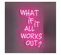 Neon Lights What If It All Works Out for neon Sign Light Powered For Bedroom Game Room Teens Bar Club(A)